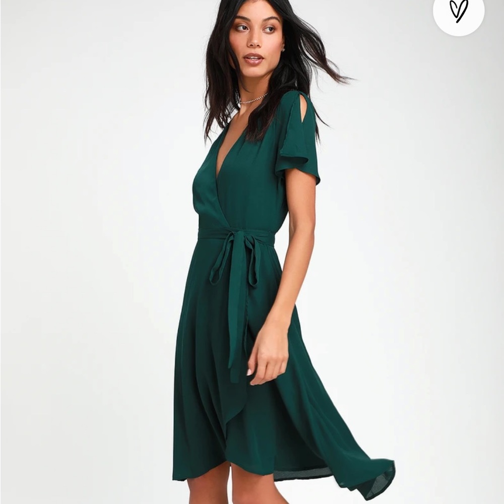 lulus emerald chiffon dress